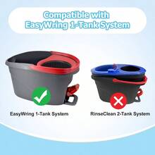 TTJM Spin Mop Handle Replacement For Ocedar Mop Heads Replacements Compatible With O-Cedar EasyWring 1-Tank System Include 4-Section Handle 2 Replace Heads 1 Scrub Brush 1 Base For O Cedar Spin Mops - 紅色 - 查看 2