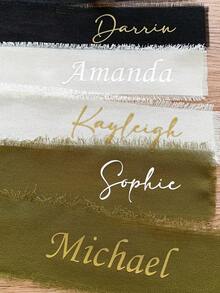 Personalised Silk Wedding Ribbon, Wedding Chiffon Ribbon Name Tag, Ribbon Placecard For Wedding, Bridal Shower Personalised Bow Bridesmaid Gift Patchwork Batting, Cotton Interlining, DIY Crafts Fabric, Sewing Accessories, Quilting Material, Adhesive Fabric, Interfacing Material, Craft Filler, Sewing Projects, DIY Sewing, Craft Sewing Filler, Patchwork Material, Quilting Accessory - Multicolor Ribbons - View 3