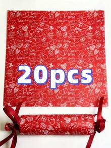 5/10/20个装情人节心形图案信封，薄纸材质，适用于婚礼、圣诞节、生日礼物、花束包装、礼品袋填充物和派对回礼，礼品包装用品，礼品包装纸 - 彩色 - 查看 8