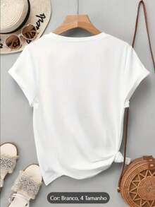 Camiseta Feminina De Gola Redonda Estampada Com Failia de Ursos, Moda T-Shirt Feminina Com Estampa de Urso, Camiseta Casual Feminina De Manga Curta, Promoção Blusinha Feminina, Promoção T-Shirt, Blusinha Feminina, Verão, Blusinhas Femininas Elegante