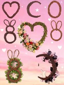 1 pezzo Base di corona in rattan naturale (senza decorazioni) - Adatto per fai-da-te, design floreale e decorazione per porta | Adatto per matrimoni, festa della mamma, Ramadan, festival della luna, San Valentino, feste di compleanno, raduni e decorazione da giardino | Stile rustico americano, consigliato per la stagione dei matrimoni