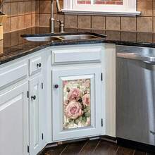 3pcs/Set Vintage Roses Rub On Transfers For Furniture And Craft 12x6 Inch Pink Roses Furniture Decals Flower Transfer Stickers Rub On Decal With 1pc Scraper For Wood Furniture Home Decoration,VintagePostcard - 復古明信片 - 查看 6