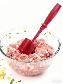 Meat Mincer, Hamburger Grinder, Premium Heat-Resistant Beef Mincer, Hamburger Grinder, Nylon Potato Mixing Tool, Meat And Poultry Tenderiser - Black - Red - View 9