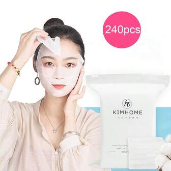240片装卸妆棉，透气柔软波浪纹，适用于日常卸妆、湿敷和在家或户外涂抹乳液。
