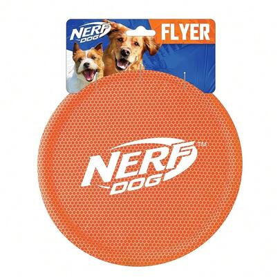 Dog Nylon Flyer Dog Toy, Flying Disc, Lightweight, Durable And Water Resistant, Great For Beach And Pool, 9 Inch Diameter, For Medium/Large Breeds, Single Unit, Orange,9inNylonFlyer,Orange
