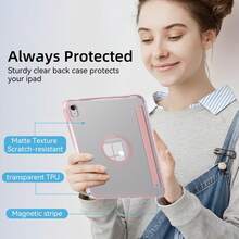 Ốp máy tính bảng gập chữ Y có thể tháo rời, tương thích với iPad 11th A16 2025 10th Air 4 5 10.9 Air 11 M2 M3 7th 8th 9th 10.2 5th 6th 9.7 Mini6 7. Tự động bật màn hình. Chân đế đa góc gập đa hướng. Khe cắm bút tích hợp. Nắp có thể tháo rời. - Hồng - Xem 7