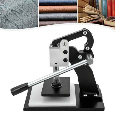 Black Manual Leather Mold Laser Knife Mold Hot Stamping Machine Press Molding Machine Hand Leather Cutting Machine Maximum Pressure About 800kg/1964lbs