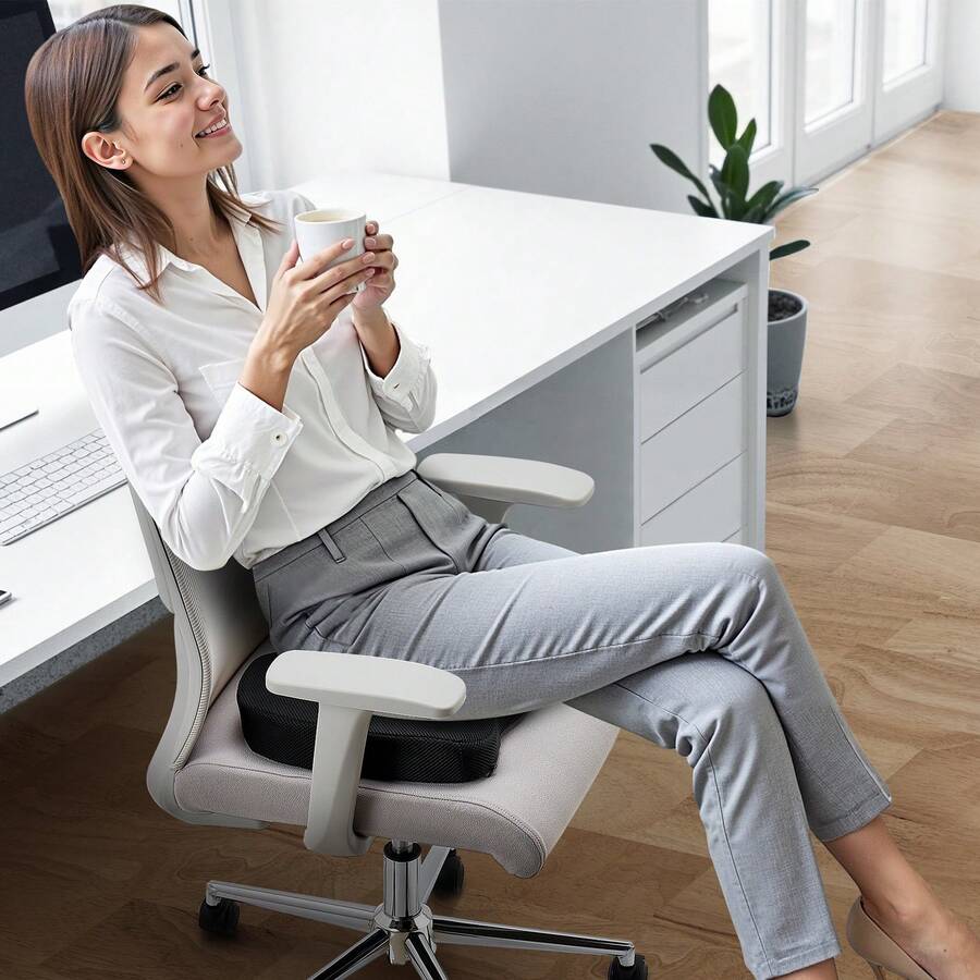 Seat Cushion, Cooling Gel + Memory Foam Seat Cushion, Pressure-Relief Wheelchair Seat Pad With U-Shaped Cutout & Removable Cover, Lightweight And Portable For Travel, Car, Office, Airplane - Sponge + Gel - 查看 1