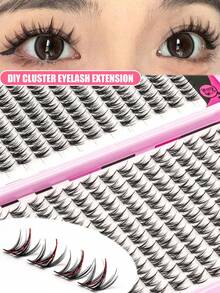 364 Clusters Of False Eyelashes, C-Curl Type, DIY False Eyelashes, Fluffy And Soft Natural False Eyelashes, With Eyelash Adhesive Kit, DIY False Eyelashes, Light False Eyelashes, At-Home DIY Extension False Eyelashes, Suitable For Daily Wear, Wedding Date Parties, Halloween, Music Festivals, Suitable For Beginners To Use. - màu đen - Xem 3