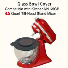 1pc Plastic Bowl Cover, Fits 4.5-5qt Glass Blender Jars, Mixer Sealing Bowl Lid, Splash Guard To Prevent Ingredient Spills (Gray) - Grey - View 7