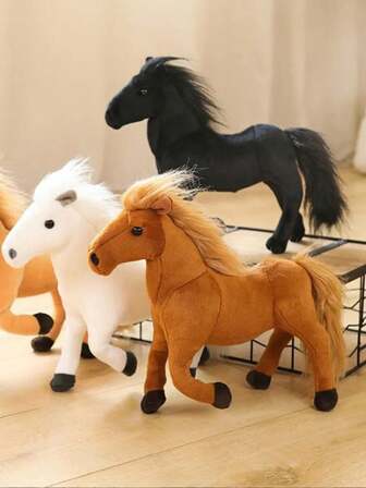 Simulated Little Horse Plush Toys, White Dragon Horse, Black Horse Dolls, White Horse Cloth Dolls, Cross-Border Simulated Horse, Blood-Sweating Horse.Cute Little Animal-Shaped Plush Toys, Soft To The Touch, Are The First Choice For Christmas Decoration, Home Room Decoration, Party Decoration, Birthday Gifts, And Various Festival Gifts.