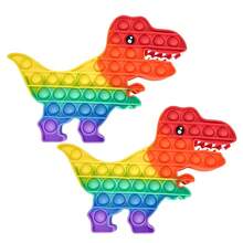 Regenbogen Dinosaurier Luftpolsterfolie Stressabbau Spielzeug, Fidget Spielzeug, modisches Bubble Pop Spielzeug für Erwachsene und Kinder, Partyspiel Dekor Geschenk für Weihnachten, Halloween, Entspannungsspielzeug, Spaß zum Drücken und modisches Spiel für Kinder und Erwachsene