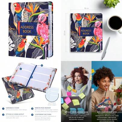 New Joeji's Address Book A5-100gsm Woodfree Paper - Full Color - Alphabet Index J277_Address_Book_D1