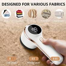 Rechargeable Fabric Shaver With LED Display - 800mAh Lithium Battery Powered Electric Fleece Remover For Clothing, Bedding, Pet Supplies - Portable Hairball Trimmer Without Damaging Fabrics - Home And Furniture Fleece Removal Tool Set - C型 - 查看 3