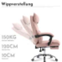 Ergonomischer Bürostuhl, PU Leder Chefsessel Stuhl, Schreibtischstuhl Höhenverstellbarer Drehstuhl Mit Doppelt Verstellbare Lendenwirbelstütze BEIGE - Pink - View 5
