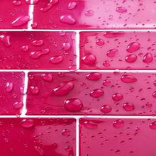 LaCheery 12inchx12inch Hot Pink Subway Tile Peel And Stick Backsplash 3D Dark Pink Subway Tile Backsplash Sheets For Kitchen Wall Bathroom Backsplash Tiles Peel And Stick On Back Splash Wall Sticker 4 Tiles,4Tiles,HotPink - Hồng nóng - Xem 3