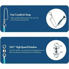 10/20 piezas fluorocarbono lnea lder de pesca con kits giratorios para conectar seuelos o anzuelos, lnea de pesca de alta resistencia para agua dulce salada