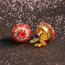 2 piezas Gemelos Accesorios de moda para ropa, Cubiertas de botones para camisas, trajes y vestidos, Cubierta de botón de lujo con strass y clip oculto dorado, Accesorios de ropa para uso diario, de negocios y de boda, Sin necesidad de coser botones, Botones de manga casual, Juego de botones DIY, Regalo artesanal para días festivos - A - Ver 4