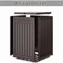 Secure Package Delivery Box, 48 Gallon Outdoor Lockable Parcel Drop Box With Key Lock & Sign, Waterproof Double Wall Resin Design For Theft &Weather Protection-Local Delivery - màu nâu - Xem 7