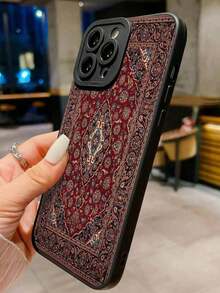 Retro Painted Shockproof Black Phone Case Compatible With  16/15 XR/7/8,  15 Pro Max/12 Pro Max/13 Pro Max/14 Pro Max,  13 14 11 12P 14P 11P 12P, Galaxy S24, A03s, A03 Core, A04, A12, A13, A14, A21s, A22, A23, A24, A32, A33, A34, A51, A52, A53, A54, A71, A72, A73, S20 FE, S21, S22,Waterproof Anti-Fall Scratch Resistant,Suitable For  17 Air - 黑色 - 查看 1