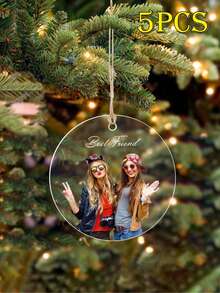 1 pezzo Decorazioni natalizie personalizzate con foto - Decorazioni natalizie con foto personalizzate 2024, decorazioni per alberi di Natale, decorazioni natalizie, regali di Natale per mamma, papà, animali domestici, amici, regali per donne, amicizia, regali di compleanno per donne, amici a distanza, migliori amiche, regali per colleghi