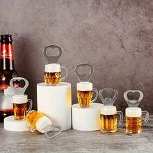 1/2/3pcs Magnetic Beer Bottle Opener Mug Shape Bottle Bar Refrigerator Stainless Steel Wine Opener Kitchen Accessories, Beer Mug With Bottle Opener Lid, Fun Beer Buddy - Acrylic Magnetic Suspension Bottle Opener With Refrigerator Magnet, Decor Cool Unique Birthday Gifts Collection, Fun Gift, And Home Decoration, Ideal For Beer Lovers, Home Bar, Parties, And Gifting, Imanes Nevera
