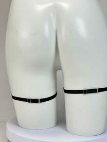 2PCS/1PC Women Bow Leg Ring Elastic Thigh Garter Belt Sexy Underwear Accessories - Black - View 5