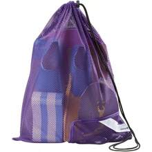 - Bolsas de equipo de natacin, mochila de malla con cordn, bolsa de natacin para nadadores, mochila de malla para playa, gimnasio y equipo de entrenamiento - Púrpura Royal + 2. Bolsa de malla con bolsillo con cierre - Ver 2