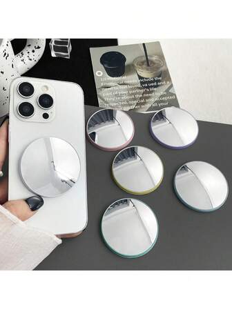 1pc Luxury Mirror Design MagSafe Magnetic Makeup Mirror Compact Phone Case, Versatile Slouchy Person Live Stream Stand