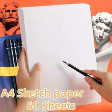 60pcs A4 Thick Professional Artist Sketch Paper, Durable 160g High-Quality Paper, Suitable For Art Students' Sketching And Drafting - A4 - View 8
