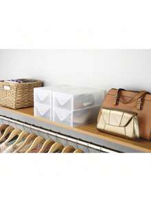 EstiloTendenciaWhitmor - 6362-2691-4 Caja De Zapatos Para Mujer Clear Vue Collection, Juego De 4Calidad PremiumVersióN Mejorada - Cajas de zapatos para hombre (3 juegos) - Ver 3