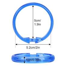 Blue Shower Curtain Hooks - 12 Pcs Circular Plastic Shower Curtain Rings For Bathroom - O Shaped Transparent Blue Shower Hooks Rings For Shower Curtain Rod,TransparentBlue - 透明藍 - 查看 5
