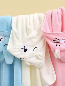 Hooded Bath Towel With Embroidered Animal Design, Baby/Newborn/Children's Bathrobe, Embroidered Ref: YB-006 - 白色 - 查看 9
