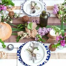 DPaper Placemats Disposable Vintage Blue Floral Place Mats Chinoiserie Blue And White Placemats Decorative Round Table Mats For Birthday Wedding Dinner Table Setting Party Plies Table Decor 30 Pack - 藍白 - 查看 5