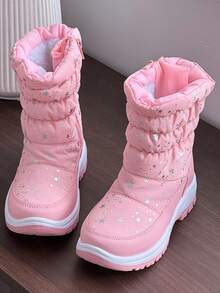 Children's Snow Boots, Boys & Girls Outdoor Snow Boots, Warm & Thick - Pink - View 5