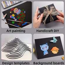 30pcs A4 Black/White Cardstock, 200gsm/300gsm Thick Kraft Paper - A4 - View 5