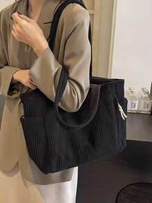حقيبة كتف كبيرة السعة من القطيفة الكاجوال الأنيقة، حقيبة كتف خفيفة الوزن من مواد ناعمة للتنقل اليومي والتسوق، حقيبة كتف نسائية كبيرة السعة وأنيقة، قماش القطيفة ناعم ومتين، مع جيوب جانبية وأقسام متعددة، إغلاق بسحاب، مناسبة للرحلات القصيرة والتنقل للعمل والخروجات اليومية