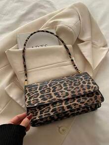 Vintage Colorblock Leopard Print Elegant Shoulder Underarm Bag, Leopard Print Purse For Women Leopard Comeback, Animal Print Women Bag, Fall Winter Fashionable Cheetah Print Purse For Women