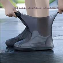 1 Pairs Thickened Shoe Covers - Non-Slip Transparent Black Bottom, All-Season Boot Protectors, Suitable For Hiking, Rainy, Snowy & Muddy Conditions - Easy-Clean Shoe Covers, Fits Most Shoes/Boots, Ideal For Camping, Gardening & Farm Work, Hiking Gear - Transport black 1 pair - 查看 8