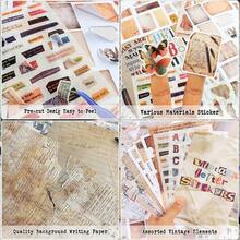 600+ Scrapbook Stickers And 20 Sheets Scrap Paper Book For ScrapbooFKing, Vintage Alphabet Letter NFUmberss Inspiration Quote Stickers For Journaling, Junk Journal Supplies, Planner, Collage,38SheetsLetterStickerFSandssPaperSet - 38張字母貼紙和紙張套裝 - 查看 4