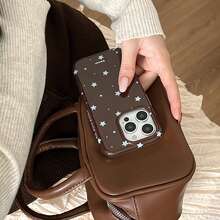 米白色星形图案手机壳，兼容 17 Pro Max/ 16 Pro Max/15 Pro Max/14 Pro/13，男女通用，创意设计