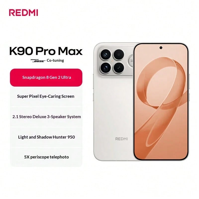 Lenovo 小米REDMI K90 Pro Max 第五代驍龍8至尊版 7560mAh大電池 紅米5G手機 - 白色 - 查看 1