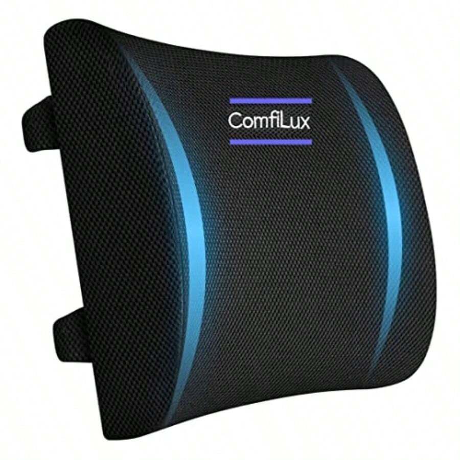 Lumbar Back Support Cushion Pillow For Sciatica Tailbone Pain Relief Black - Black3DMesh - View 1