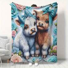 Cozy Highland Cow Print Throw Blanket - Soft, Reversible & Versatile For Couch, Bed, Office, And Outdoor Use - Perfect Gift Idea - 多色20 - 查看 1