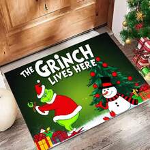 VIKAMA Alfombra navideña de rana verde para entrada, sala de estar, dormitorio, alfombra para puerta de pasillo, alfombra suave y cómoda para decoración del hogar - YSJ-FLR-2 - Ver 6