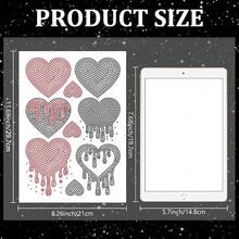 Heart Rhinestone Iron On Hotfix Transfer Red Dripping Water Crystal Heat Transfer Decal Black Heart Iron On Crystal Rhinestone Decals For Shirts Bags Hats Pants Jeans Shoes DIY Crafts,Heart - Heart - View 3
