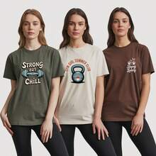 Kir 3 T-Shirt Set For Women's Fitness Gym Workout Sports T-Shirt - 軍綠色 + 米白色 + 棕色 - 查看 8