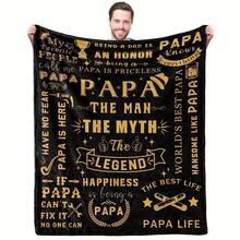 Best Dad Ever Flannel Blanket - Heartfelt Spanish Engraved Gift For Papa, Super Soft Flannel Printed  Blanket,As Birthday Gifts, Family, Wedding, Souvenir Blankets, Polyester Blankets Suitable For All Seasons, Washable, Machine Washable, Lightweight, Breathable, Comfortable, Warm, Unique, 280gsm For Him, Her Personalized Ideal Gifts For Her, Him, Family, Boyfriend,  Father, Family,  Lover, Son, Grandfather, Friend, Classmate, Pet.   Perfect Nap, Camping, Travel, Home, Daily Life, Office Decoration, Birthday, Anniversary, Valentine's Day, Thanksgiving, Christmas, Halloween,  Father's Day, Wedding, New Year Gifts ,Sofa,Bed,Car,Bedroom,Living Room,Office,  Outdoor Camping, Beach,Wall Decoration - 多色6 - 查看 1