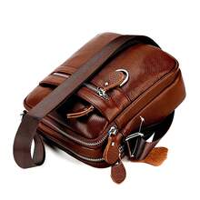 A High-Quality Men's Shoulder Bag Made Of Genuine Leather, Crafted From Premium Cowhide – With An Adjustable Shoulder Strap, Robust And Durable, Suitable For Everyday Use And Travel, Stylish And Versatile, Perfect For Casual Outfits. - 黑色 - 查看 2