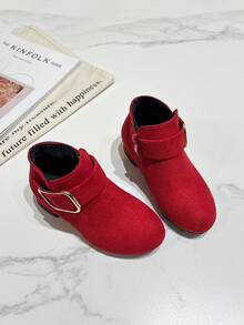 女童踝靴 春/秋新款時尚極簡公主靴 大童戶外靴 - 紅色 - 查看 8